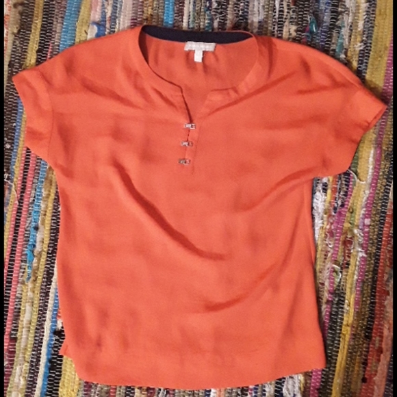 Banana Republic orange hook front blouse s… - Picture 3 of 4